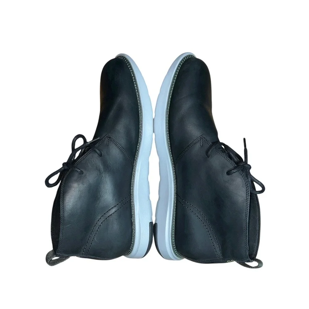 Cole Haan Grand Chukka Men Black Leather Lace Up Lightweight Boots Size 10.5